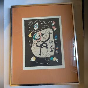 Miro lithograph professionally framed vintage
